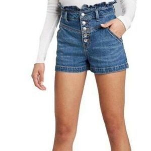 Wild Fable High-Rise Denim Shorts Size 18 Button Fly Paperbag Waist